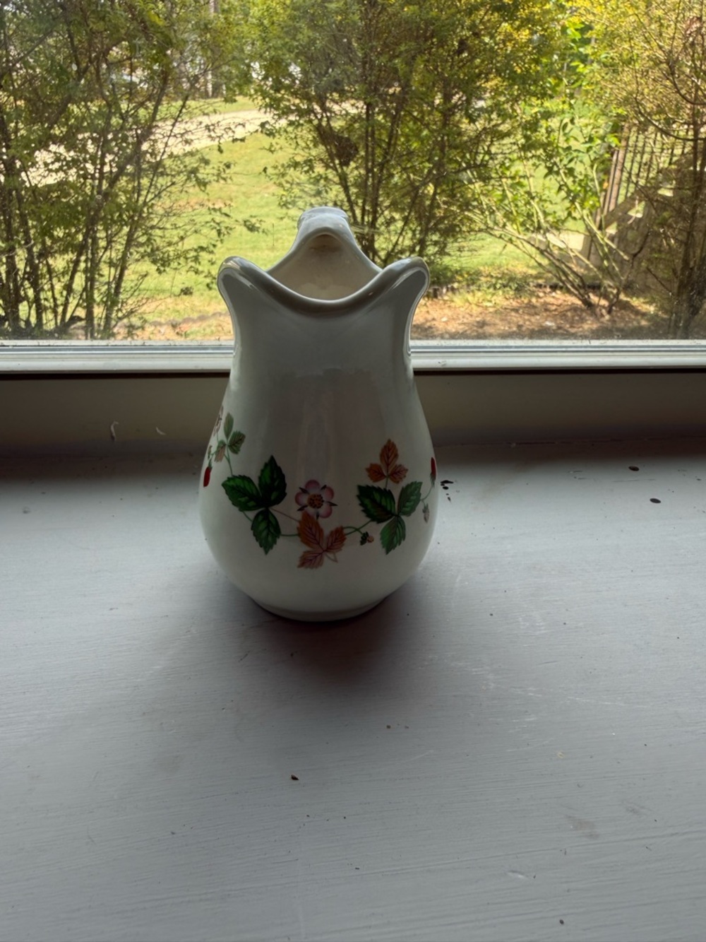 White Floral Ceramic Pitcher - Home Accents